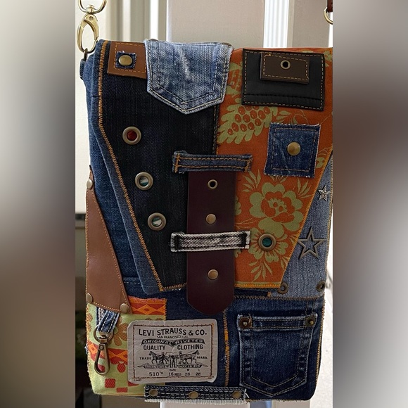 Denim Unique Upcycled Denim Crossbody Bag – Padded and Stylish - Picture 8 of 16